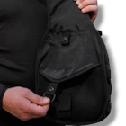 Тактическая укрепленная мужская сумка слинг со многими карманами и крепежами молли Molle черная - изображение 2