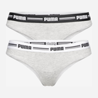 Komplet damskich majtki stringi 2 sztuki Puma Women String 2p Hang 90785005 S Szary (8718824911724)