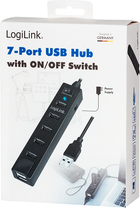 USB хаб LogiLink UA0124 USB 2.0 7-Port Black - зображення 5
