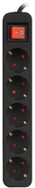 Przedłużacz sieciowy Lanberg PS1-05F 5 gniazd 3 m czarny (PS1-05F-0300-BK) - obraz 1