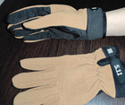 Тактичні рукавички 5.11 повнопалі коричневі L - зображення 3