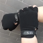 Тактичні рукавички 5.11 короткопалі чорні M - зображення 3