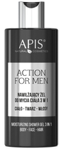 Żel Apis Action For Men do mycia ciała, twarzy i włosów 3 in 1 nawilżający 300 ml (5901810006082) - obraz 1