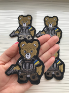 Нашивка Ведмедик, патч бойовий ведмідь на липучці 7,5х8,5 см - зображення 2