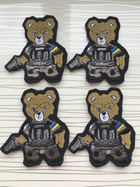 Нашивка Ведмедик, патч бойовий ведмідь на липучці 7,5х8,5 см - зображення 3