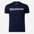 Koszulka męska bawełniana Reebok Gs Reebok Linear Rea 100042355 L Granatowy/Biały (4064047967807) - obraz 6
