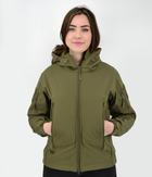 Женская тактическая куртка Eagle Soft Shell с флисом Green Olive 3XL (AW010795) - изображение 3