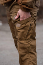 Чоловічі тактичні штани «Kayman Military» койот із посиленими зонами та накладними кишенями Rip-stop 34/32 - зображення 5