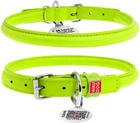 Ошейник для собак кожаный Collar WAUDOG Glamour с QR паспортом, круглый, M, Д 10 мм, Дл 39-47 см (35065)