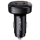 Автомобильное зарядное устройство Acefast B3 66W(USB-C+USB-C+USB-A) three-port metal car charger Black