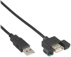 Кабель Inline USB Type A для вбудованого гнізда зі скобою для прикручування 0.6 м чорний (4043718132935) - зображення 1