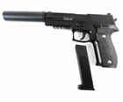 Детский страйкбольный пистолет Colt G.26A металлический с глушителем и прицелом Galaxy G.26A Черный - изображение 3