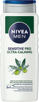 Żel pod prysznic Nivea Men Shower Gel Sensitive Pro Ultra - Calming 3 w 1 500 ml (9005800354873) - obraz 1