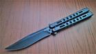 Нож бабочка складной типа Балисонг Black D10 - изображение 4