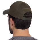 Тактична бейсболка кепка з сіткою та липучкою літня для туризму походів повсякденного носіння олива АН0362 One size - зображення 4