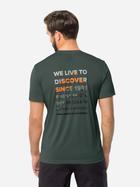 Спортивна футболка чоловіча Jack Wolfskin Hiking S/S T M 1808762-4161 2XL Зелена (4064993852080) - зображення 2