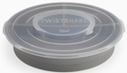 Talerz Twistshake Divided Plate 6 m + Pastel Grey z podziałką i pokrywką (7350083121745) - obraz 1