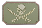 Нашивка 3D – Pirate Skull - olive [GFC Tactical] - изображение 1