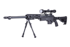 Гвинтівка снайперська MB4412D — з оптикою та сошками — Black [WELL] (для страйкбола) - зображення 2