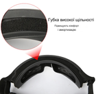 Защитные очки для страйкбола с 3-мя линзами от ветра и пыли Green - изображение 5