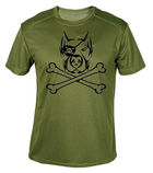 Футболка потовідвідна армійська ЗСУ з принтом "Собака пірат з кістками" в оливі L - зображення 1