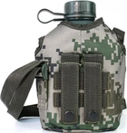 Фляга армійська, M-TAC 1л олива, тактична фляга військова - зображення 1