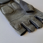 Щільні тактичні армійські рукавички з відкритими пальцями на липучці для риболовлі полювання PRO TACTICAL чорні АН8808 розмір L - зображення 5