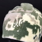 Комплект шапка и бафф флисовая тактическая мужская женская зимняя с гербом Украины Zepma Пиксель АНШБ1 - изображение 2