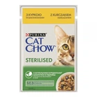 Вологий корм Purina Cat Chow Sterilised з куркою та баклажанами 85 г