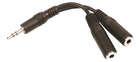 Kabel audio stereo Sandberg mini-jack 3.5 mm M/2F (5705730502163) - obraz 1