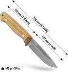 Компактный охотничий Нож из Углеродной Стали Bushmate BPS Knives - Нож для рыбалки, охоты, походов - изображение 3