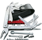 Мультитул, мультиінструмент Victorinox SSWISSTOOL SPIRIT X PLUS RATCHET Vx30339.L 38 функцій 115 мм + Біти+ Чехол шкіра