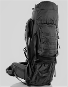 Тактичний каркасний похідний рюкзак Over Earth модель 625 80 літрів Чорний - зображення 3