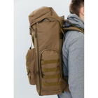Армейский рюкзак тактический 70 л + Подсумок Водонепроницаемый туристический рюкзак. MJ-667 Цвет: койот - изображение 7