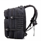 Рюкзак тактический RESTEQ 45 л, черный, 28х28х48 см. Армейский рюкзак - изображение 6