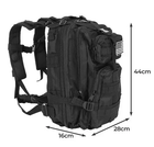 Тактический рюкзак спортивный туристический регулируемый для походов рыбалки 26 л 44х28х16 см (476486-Prob) Черный - изображение 7
