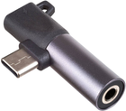 Adapter Akyga USB Type-C - USB Type-C M/F - Jack 3.5 mm Silver (AK-AD-62) - obraz 1