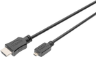 Kabel Digitus micro-HDMI - HDMI 1 m Black (AK-330109-010-S) - obraz 1