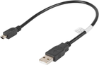 Kabel Lanberg mini-usb - USB Type-A 0.3 m Black (CA-USBK-10CC-0003-BK) - obraz 2