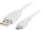 Kabel Lanberg mini-usb - USB Type-A 1 m White (CA-USBM-10CC-0010-W) - obraz 1