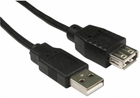 Kabel Lanberg USB Type-A M/F 0.7 m Black (CA-USBE-10CC-0007-BK) - obraz 1