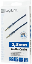 Kabel Logilink Mini Jack 3.5 mm - Mini Jack 3.5 mm 0.3 m Blue (CA10030) - obraz 1