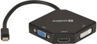 Адаптер Sandberg mini DisplayPort – HDMI + DVI + VGA Black (5705730509124) - зображення 1