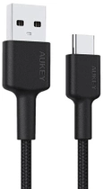 Kabel Aukey USB Type-A - USB Type-C 0.3 m Black (CB-CA03 OEM) - obraz 1