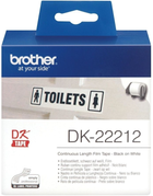 Етикеточна стрічка Brother DK-22212 64 mm x 15 m Black/White (DK-22212) - зображення 1