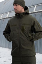 Тактична чоловіча куртка Soft shell на блискавці з капюшоном водонепроникна XL олива 00086
