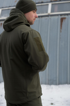 Тактична чоловіча куртка Soft shell на блискавці з капюшоном водонепроникна S олива 00006 - зображення 7
