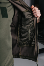 Тактична чоловіча куртка Soft shell на блискавці з капюшоном водонепроникна 5XL олива 00090 - зображення 4