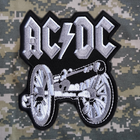 Вышитый шеврон с рок-группой AC/DC "For Those About To Rock" на липучке Черно-белый (N0247M)