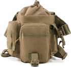 Армійська набедрена сумка на ногу тактична сумка на пояс військова койот - зображення 3